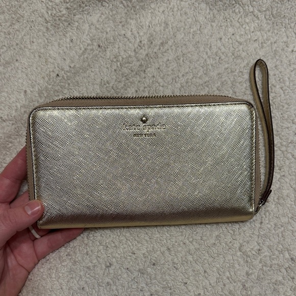 Kate Spade Metallic Gold Wristlet - Picture 2 of 5